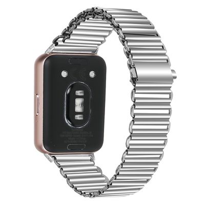 Samsung Galaxy Fit3 SM-R390 Armband i rostfritt stål med ihålig design - Silver