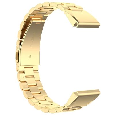 Garmin QuickFit 26mm / Garmin Fenix 7X / 7X Pro / 6X rustfritt stålrem med 3 perler - Gull