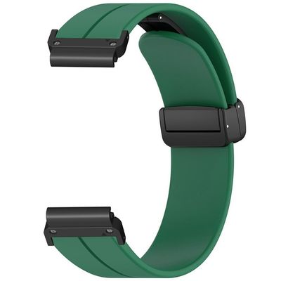 Garmin Fenix 7S / 6S / 5S 20 mm urrem med magnetisk spænde i silikone - Militærgrøn