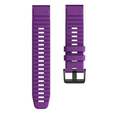 KALEBOL KLB-AWGJ-001 Garmin Fenix 7X / 7X Pro Silikonklokkearmbånd 26 mm med konkav prikk - Lilla