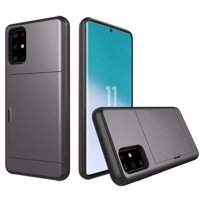 Kortspor PC + TPU Hybrid Phone Case for Samsung Galaxy S20 4G/S20 5G - Grå