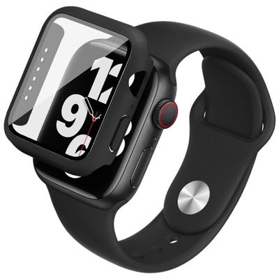 IMAK Apple Watch (40mm) silikone cover med urrem + hærdet glas - Sort