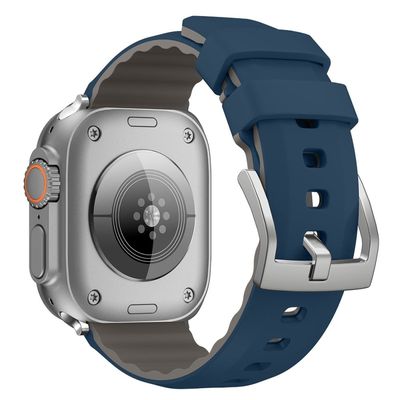 Apple Watch Ultra 2 Ultra 49mm / 9 8 7 45mm / 6 5 4 SE (2023) SE (2022) SE 44mm / 3 2 1 42mm Strap Silicone Fitness Tracker band - Midnattsblå