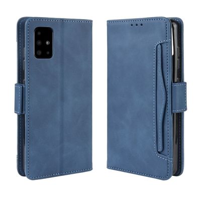 Lommebok-etui i moderne skinn-design Samsung Galaxy S10 Lite - Blå