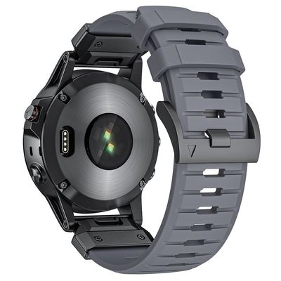 Garmin Fenix 3 / 5 / 5X / 6X / 7X Replacement Strap 22mm Universal Smart Watch Fluorubber Wrist Band - Grey
