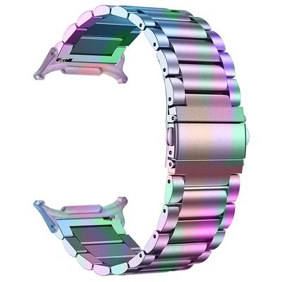 Samsung Galaxy Watch Ultra 47mm Watch Band 3-Bead Stainless Steel Metal Strap - Multi-Color