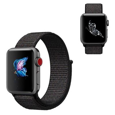Apple Watch Series 5 40mm solid farve nylon urrem - Sort