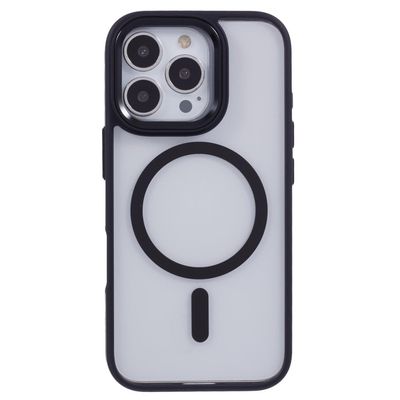 iPhone 16 Pro Max-teletui med klar bakside, støtsikkert og fleksibelt deksel som er kompatibelt med MagSafe - Svart