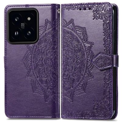 Mandala läder Xiaomi 14T fodral - Lila