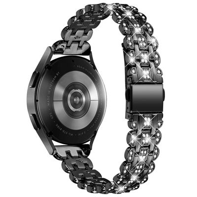 Samsung Galaxy Watch7 44mm / 40mm Watch Band Rhinestone Decor Smartwatch Strap - Sort