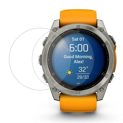 2-pakning Garmin Fenix 8 47 mm skjermbeskytter for klokke, klar, fleksibel film