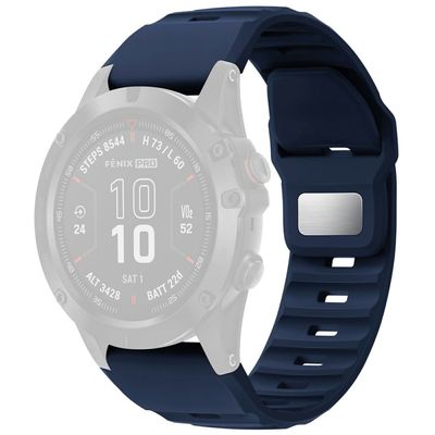 Silikonrem for Garmin Quickfit 26mm / Fenix 7X Pro / Fenix 7X Erstatningsklokkebånd - Mørkeblå