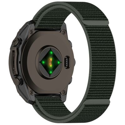 Garmin Fenix 8 51mm / Garmin Fenix 7X / 6X / 5X Urrem Nylon Justerbar Armbåndsrem - Militærgrøn