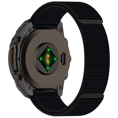 Garmin Fenix 8 43mm / Garmin Fenix 7S / 6S Urrem Nylon Justerbar Armbåndsrem - Sort