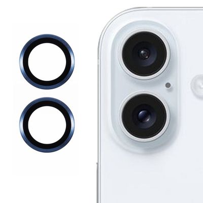 2-pack / Set iPhone 16 / 16 Plus Camera Lens Protector Ridsefast Corning Gorilla Glass Lens Film - Blå
