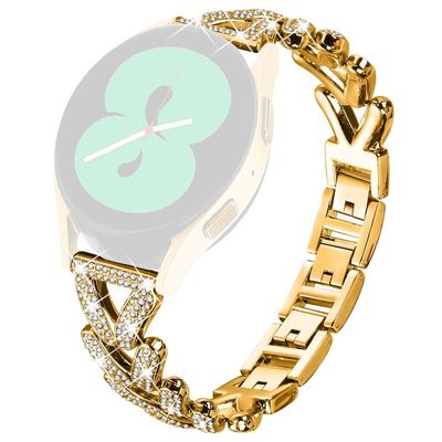 Metall Twisted Watch Band Rhinestone Decor Garmin Vivomove Trend / Venu Sq 2 klokkerem - Gull