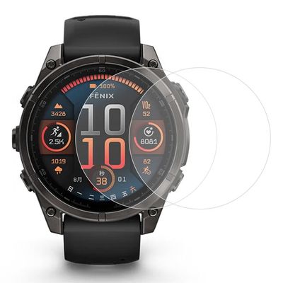 2 stk Garmin Fenix 8 43 mm skjermbeskytter herdet glass 2,5D HD skjermfilm for klokke