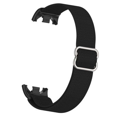 Xiaomi Smart Band 9 / Smart Band 8 Nylon håndledsrem med stik Elastisk urrem - Sort