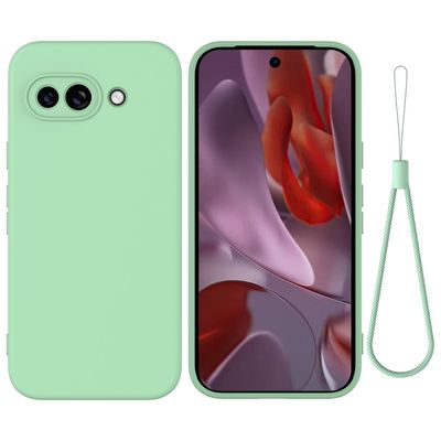 Matt flytende silikondeksel for Google Pixel 9a - Grønn