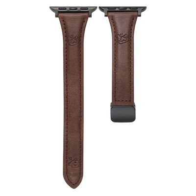 Cartoon Dog Design Strap Apple Watch Series 10 46mm Watch Band - Mørkebrun