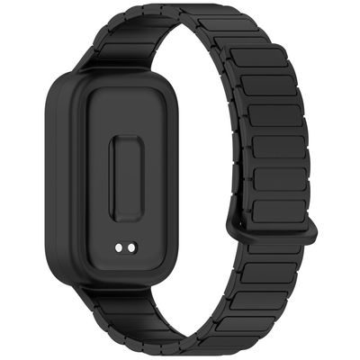 Xiaomi Smart Band 9 Active / Redmi Band 3 Silicone Watch Band Dual-Color Magnetisk Reverse Buckle Håndledsrem - Sort