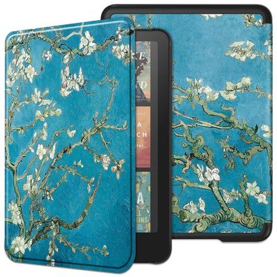 Amazon Kindle Paperwhite (2024) Case Pattern Print Vegan Leather E-Reader Cover - Apricot Blossom