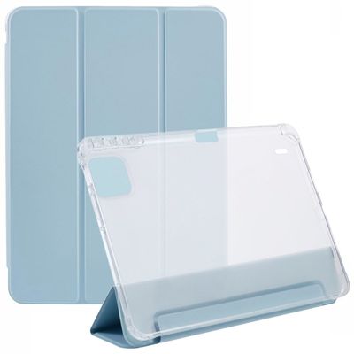 Xiaomi Pad 7 Pro / Pad 7 Case with Pen Slot Tri-Fold Stand Vegan Leather Flexible Tablet Cover Auto Wake / Sleep - Baby Blue