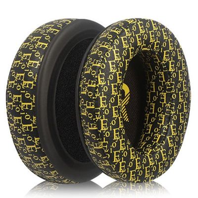 1 Pair Replacement Earpads Sennheiser Momentum 2 Headphones Printed Design Ear Cushions - Black + Yellow
