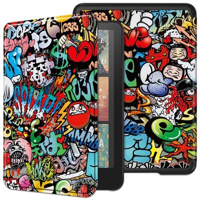 Amazon Kindle Paperwhite (2024) Case Pattern Print Vegan Leather E-Reader Cover - Graffiti