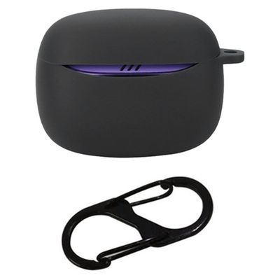 JBL Tune Buds 2 Bluetooth Earbuds Case Soft Silicone Cover with Anti-Lost Buckle - Black