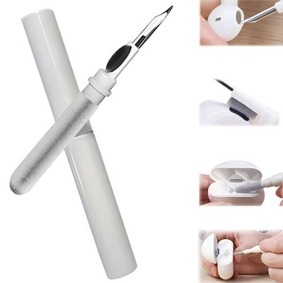Bluetooth Headset Cleaning Brush Pen Shape Dust Remover TWS Earphone Camera Phone Cleaning Tool - White