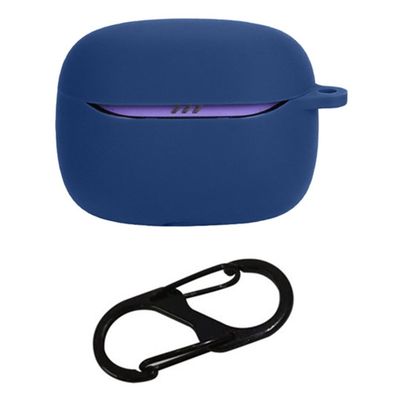 JBL Tune Beam 2 Earphone Cover Soft Silicone Protective Case with Anti-Lost Buckle - Dark Blue