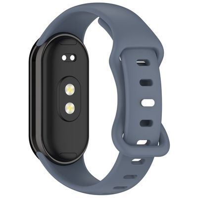 Silikone urrem Xiaomi Smart Band 9 NFC / 9 / 8 NFC / 8 Figure 8 Tail Reverse Buckle Wrist Band - Grå Blå