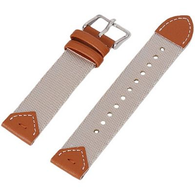 KALEBOL Huawei Watch GT 5 41mm klockarmband Nylon + läder Justerbart armband - Ljusbrun + Stjärnljus
