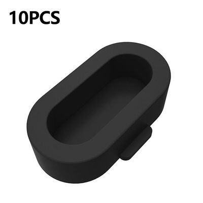 10Scratch Resistants Garmin Watch Charging Port Dust Plugs Silicone Protective Covers - Black
