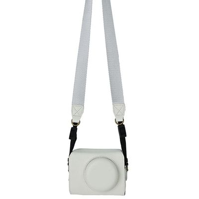 Sony ZV-1F Beskyttelsescover Litchi Textured Vegansk Læder Camera Case med skulderrem - Hvid