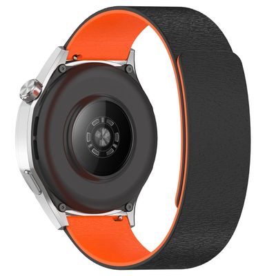18mm Watch Band Huawei Watch GT 5 Pro 42mm Magnetic Silicone Strap - Starlight / Orange