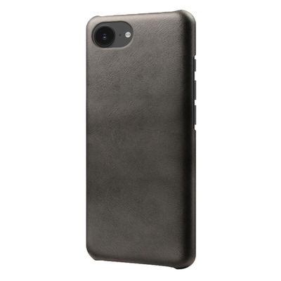 16e Case Calf Texture Vegansk Læder Hard PC Protective Phone Cover - Sort