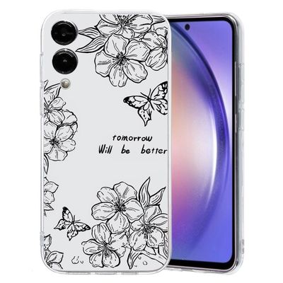 Samsung Galaxy S25 Edge-etui Mykt, fleksibelt bakdeksel med mønsterutskrift - Sommerfugl Og Blomst