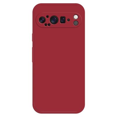 Google Pixel 9 Pro XL fleksibelt deksel med rett kantbeskyttelse - Kamelia Rød