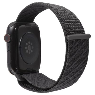 Urrem Apple Watch Series 41mm - 40mm - 38mm Nylon Sport Loop Strap - Sort