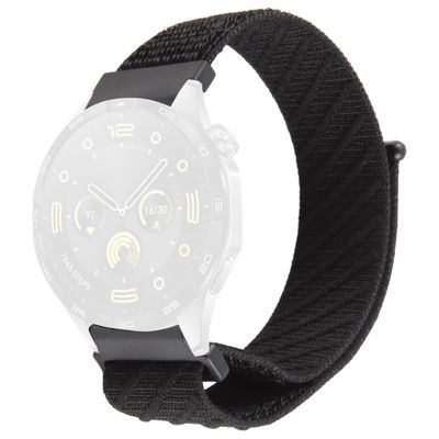 22 mm klokkerem Huawei Watch GT 5 Pro 46 mm / GT 5 46 mm / GT 4 46 mm / Watch 4 / Samsung Galaxy Watch3 Nylon Loop Strap - Svart