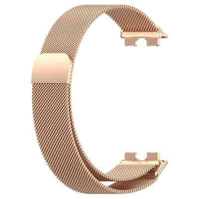 Huawei Band 10 Magnetiskt Milanese metallklockarmband i rostfritt stål - Roséguld