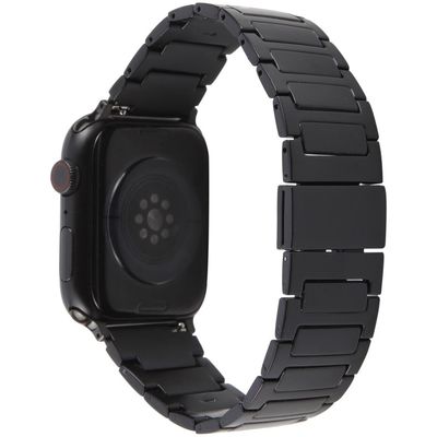 Urrem Apple Watch Series 49mm - 45mm - 44mm - 42mm Magnetisk foldbar metalrem med spænde - Sort