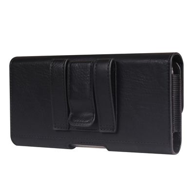 6,7-6,9 tommer midjebag iPhone 16 Pro Max / Samsung Galaxy S25 Ultra Horisontal elastisk telefonhylster med kortspor - Svart