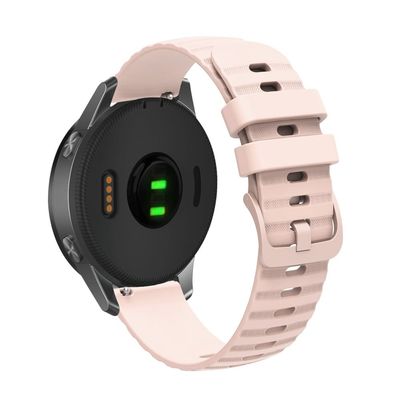 18 mm silikoneurrem i bølgekornstil til Garmin-ur - Lyserød Rose