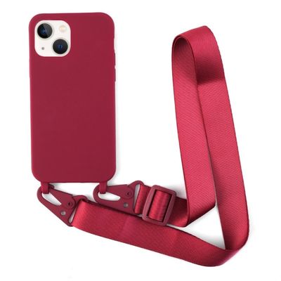 Tynt TPU-etui med matt finish og justerbar stropp for Black - Rød