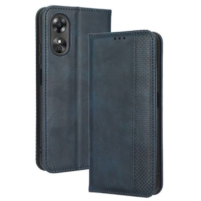 Bofink Vintage läder Oppo A17 fodral - Blå