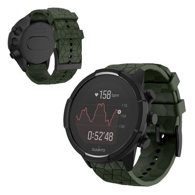 Suunto 9 Baro Holdbar Silikon Klokkereim - Army Grønn