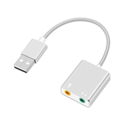 Universal USB audio adapter eksternt lydkort med 3,5 mm jack - Sølv